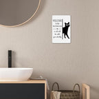 UYIKG Funny Bathroom Black Cat Wall Decor Metal Signs,Welcome To The Bathroom a Cat Will Be With You Shortly Tin Sign,8x10 inches