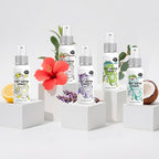 Clean-n-Fresh Toilet Spray, 8.5 Fl Oz Variety Pack of 5 - Citrus, Hibiscus, Lavender, Eucalyptus, Beach Coco, Travel Essentials Bathroom Odor Elimination, Air & Toilet Freshener, Each 1.7 Fl Oz