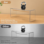 Aminigram 8 Pack Large Acrylic Risers Display Stands, Perfume Organizer Stand, Clear Acrylic Shelf for Show Display, Toys, Cupcake, Dorm, Classroom, Livingroom Decor and More(12.4 x 4 x 4.6 inches)