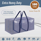 12 Pack Extra Heavy Duty Large Moving Bags with Strong Zipper & Comfortable Handles, Sturdy & Durable Clothes Storage Bags Totes Bins, Packing Moving Boxes for College Supplies, Dark Blue