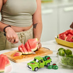 Watermelon Truck Decor, Vintage Green Pickup Truck with Farm Fresh Watermelon, Summer Farmhouse Tiered Tray Decor, Rustic Kitchen Tabletop Decorations for Home Office