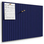 MaxGear Large Cork Boards for Walls 36" x 24", Dark Blue Felt Bulletin Board Tiles for Office Decor, 6 Pack Felt Wall Tiles with Slat Paneling, Push Pin Board Home Wall Organizer