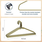 SPECILITE Wire Metal Clothes Hangers Bulk 100 Pack for Standard Size Suits, Coats, Shirts, Pants, Skirts, Space Saving, Non Slip,16 Inch 12 Gauge Ultra Thin, Bronze