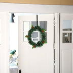 Zhehao 3 Pieces Christmas Decor Metal Wreath Hangers Over The Door Light Handy Wreath Hanger Hanging Hook (12 Inch, Black)