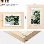 Egofine 4x6 Picture Frames Set of 4, Made of Solid Wood Covered by Plexiglass 3x4.5 and 3.5x5 with Mat or 4x6 without Mat, for Table Top Display and Wall Mounting Photo Frame, Oak Wood