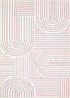 Lahome Abstract Washable Rugs, 4x6 Pink Rug for Bedroom Nursery Soft Non Slip Modern Living Room Rug, Ultra-Thin Non-Shedding Throw Carpet for Entryway Kitchen Office(4'x6',Pink/White)