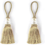 2 Pack Gold Tassels with Loops, Door Knob Tassel Large Handmade Tassel Craft, DIY Accessories for Home Decoration (Gold, 2)