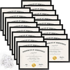 YixangDD 18 PACK Certificate Frames 8.5 x 11, Black Diploma Frame Document Frame with Clear Plexiglass, Picture Frames for Tabletop and Wall Display