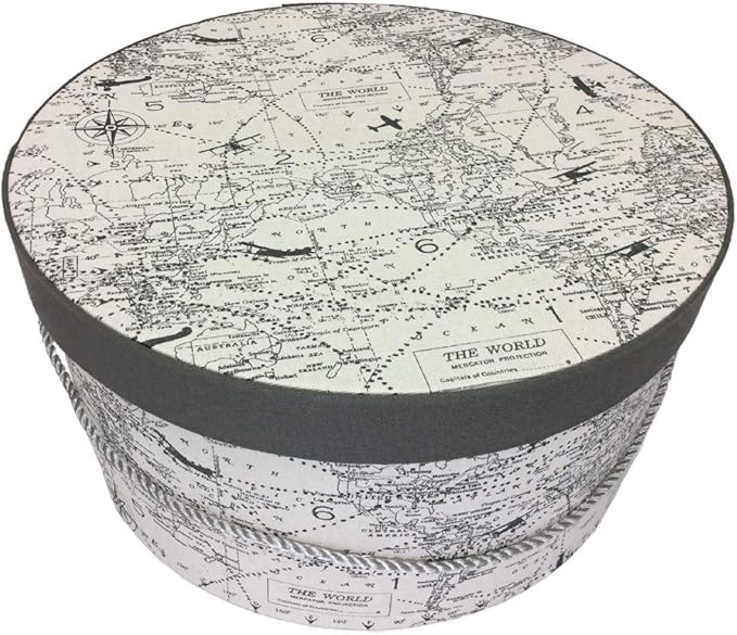 Sarah's Hat Boxes Classic Travel Hat Box – 14.75" x 7.5" (Dia. x Ht.) Handmade in USA – Odorless Non-Toxic Adhesive, Cording Handle – Premium Storage for Hats & Accessories