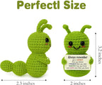 Mini Inspirational Positive Caterpillar, Always Remember You’re Braver Loved Gift, Crochet Caterpillar Gifts for Coworker Teacher Friend Kid Home & Office Desk Decor