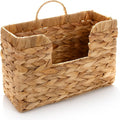 Hanging Magazine Basket for Mail Book File - Woven Wall Magazine Holder Storage for bathroom Kitchen Office - Water Hyacinth Farmhouse Storage