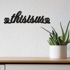 CREATCABIN This is Us Laser Cut Wood Letter Sign Black Wall Decor Cutouts Unfinished Wooden Signs Wall Art Basswood Hanging Sculpture Decoration for Painting Crafts DIY Home Bedroom 11.9x3.1Inch