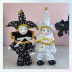 Maxyoung 8 Inch Italian Eros Porcelain Doll, Cute Triangel Clown Dolls, Vintage Figurine, Collectible Toys, Christmas Halloween Birthday Gift, Movable Joints
