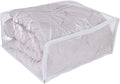 NUYKOUY Clear Vinyl Storage Bags with Zipper 24x20x11 Inch, Clothes Bag Organizer, Space Saver PVC Comforter Clear Storage Bags for Blanket, King Size Pillows Storage,Linen Storage (3 Pack.)
