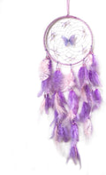 Handmade Feather Dream Catchers, Dream Catchers for Girls with Butterfly, Art Room Decoration for Kids Bedroom, Home Decoration Wedding Party Blessing Gift (Purple)