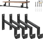 AddGrace Heavy Duty Closet Rod and Shelf Brackets 8 Inch Wall Mounted Closet Rod Bracket with Pole Holder Shelving Support with Screws for Laundry (4 Pack)