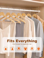 HOUSE DAY Bulk Wooden Hangers 2000 Pack（100 Cases, 20 Pack/Case）, Solid Wood Hanger with Non Slip Pant Bar, Heavy Duty Wooden Coat Hanger for Closet, Smooth Wood Clothes Hangers for Shirts, Natural