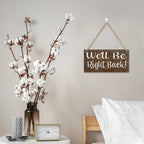 Wood Decor Sign We'Ll Be Right Back Mahalo Wood Office Sign Retro Wooden Public Decorative Hanging Sign For Home Door Fence Vintage Wall Plaques Decoration 12X6In