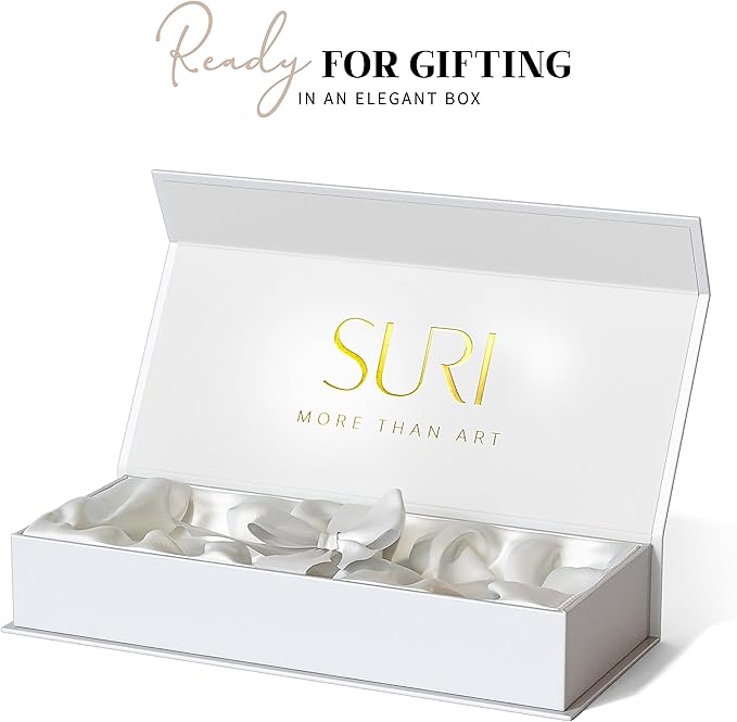 SURI Mezuzah for Door – 7 Inch Terrazzo Pink Concrete Mezuzah Case with Printed Scroll, Self-Stick Jewish Entry Design, Fits a 6 Inch Scroll, Gift Box Included
