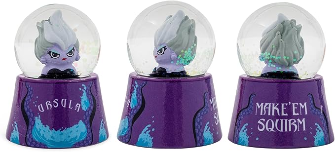 Disney The Little Mermaid Ursula Make 'Em Squirm Mini Light-Up Adult Snow Globe with Swirling Glitter | 3 Inches Tall