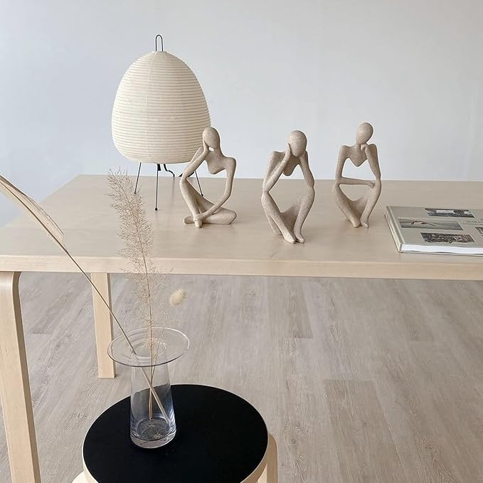 Thinker Statues And Sculptures, Sandstone Resin Thinker Statue Ornaments, Abstract Style Sculptures, Housewarming Gifts, Housewarming Decorations, Living Room Dining Desk Decorations (Middle, Large)