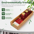 Bamboo Drawer Organizer 8"*4"*2", Bamboo Storage Box for Clothes, Dresser Makeup, Kitchen Utensil, Office Supplies