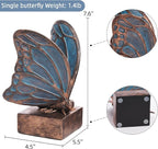 Vintage Blue Butterfly Bookends,Resin Book Ends for Shelves,Heavy Duty Decorative Bookends,Creative Book Stopper Holder Decor for Desk Home Office,Shelf Decoration,Gifts for Mother's Day