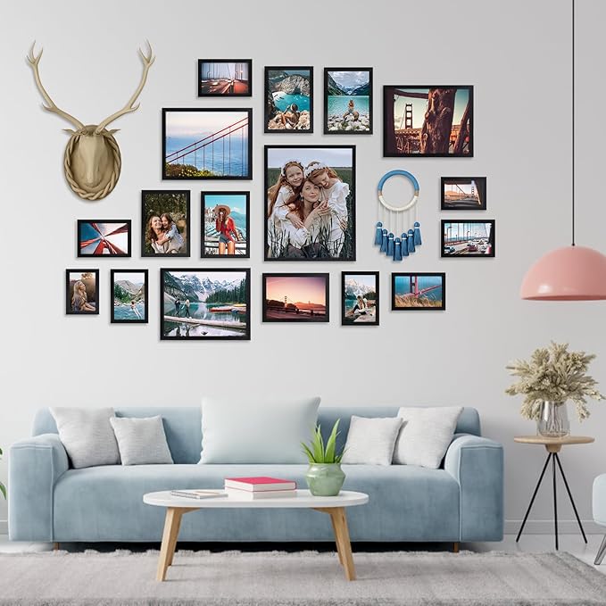 Giftgarden 3.5x5 Picture Frame Set of 18, Lightweight 3.5 by 5 Frames Bulk for Gallery Wall Photo Hanging and Tabletop Display, Black
