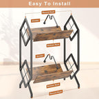 RUILALIFE 2-Tier-Vinyl-Record-Storage-Holder With Dividers, Metal Album storage for vinyl records display Shelf, Vintage 160-200 LP Storage Shelf Stand