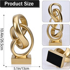 DOVDOV Abstract Gold Knot Statue, Geometric Knot Decor, Gold Decor on Shelf Bookshelf countertop for Living Room Coffee Table Office Coffee Table entryway entryway Desktop Decorative Ornament.