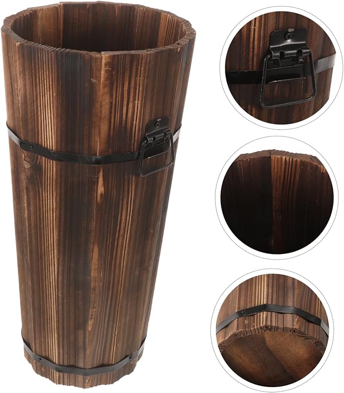 VALICLUD Capacity Wood Umbrella Holder Stand for Entryway Sturdy Wear Resistant Rack with Compact Design for Organizing Umbrellas and Walking Hall