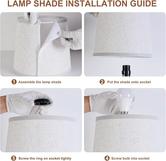 Lamps Set of 2 Modern Farmhouse Table Lamp Bedside Reading Lamps Living Room End Tables Set Lamps for Night Stands Bedroom Night Lamp,High 26.25 Inch,Off-white,With Fabric Lamp Shade,Bulb Not Included