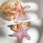 H&D HYALINE & DORA 2.8" Glass Starfish Figurine Handmade Blown Glass Starfish Figurine Tiny Crystal Sea Animals Ornament for Aquarium Decor(Pink)
