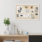 30''x20'' Inch Linen Cork Bulletin Board with Frame, Decorative Pin Board for Office Home and School Wall Decor
