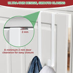 15" Reversible Wreath Hangers for Front Door, Fit Most Doors up to 1-3/4", Heavy Duty Steel Over The Door Hooks Hold up to 80 LBS for Spring & Easter Wreaths, Seasonal Door Decor (White 2 Pack)