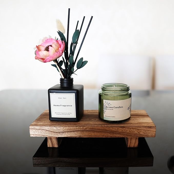 Wood Riser for Decor, 8.66X3.54in Wood Pedestal Stand, Small Wooden Riser for Bathroom for Kitchen Counter