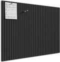 MaxGear Large Cork Boards for Walls 48" x 36", Black Felt Bulletin Board Tiles for Office Decor, 12 Pack Felt Wall Tiles with Slat Paneling, Push Pin Board Home Wall Organizer
