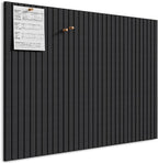 MaxGear Large Cork Boards for Walls 48" x 36", Black Felt Bulletin Board Tiles for Office Decor, 12 Pack Felt Wall Tiles with Slat Paneling, Push Pin Board Home Wall Organizer