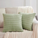 Fancy Homi 4 Packs Decorative Throw Pillow Covers for Living Room Couch Bed, Modern Farmhouse Boho Home Décor Accent Cushion Case, 16" x 16", Sage Green