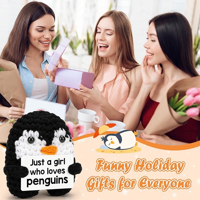 Belatelove Penguin Gifts for Penguin Lovers Friendship Birthday Gifts for Women Girl Gift, Funny Handmade Crochet for Daughter Granddaughter, I Love You Present for Girl Small Easter Decor