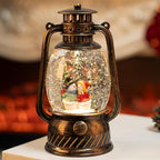 Snow Globe Christmas Decorations Snowman, Musical Glitter Christmas Snow Globes Light Up Lantern 6H Timer USB Lined/Battery, Christmas Village Snowman Snow Globe Decor Gifts