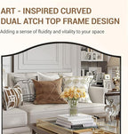ANDY STAR Rectangle Scalloped Mirror, 24"x40" Polished Chrome Bathroom Mirror in SUS304 Stainless Steel Metal Frame, Silver Vanity Mirror with Unique Arched Top Design