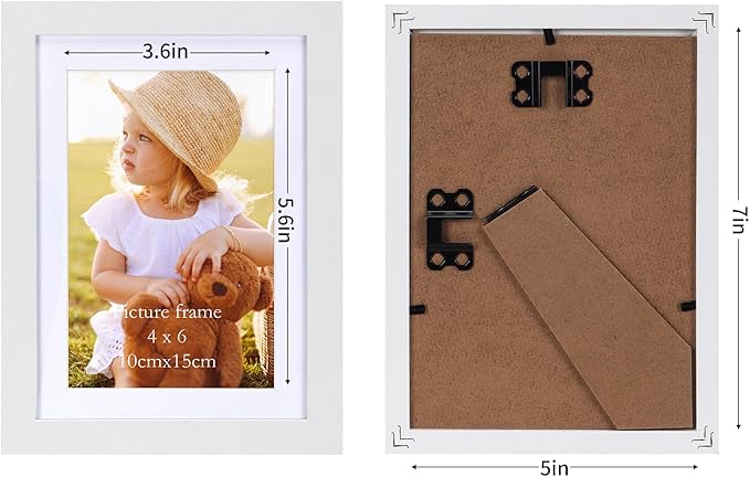 Lyeasw White 5x7 Picture Frame Set of 15, Display Pictures 4x6 with Mat or 5x7 without Mat, Multi Photo Frames for Wall Mounting or Tabletop Display