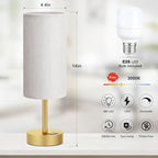 Dicoool Small Touch Bedside Lamp with USB - 3 Way Dimmable Gold Table Lamp for Bedroom, Nightstand Lamp with Gold Charging Station for Desk Dorm, Office