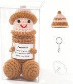 Emotional Support Plushies Funny Gag Doll Wearing Removable Hats Positive Crochet Birthday Gift for Men and Women Friends, Weird Things Motivational Office Decor