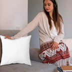Covers & All Throw Pillow Inserts Only (Pack of 4, White), 65 GSM Non-Woven Fabric with 15D Silicon Fiber Filling, Durable Soft Universal uses for Home Decor Office Indoor Outdoor (Square 14" x 14")