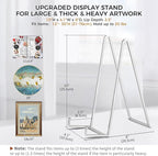 Large Plate Holder Display Stand - 10 inch Tall Plate Stands for Display - Metal Picture Frame Stand - Big Tabletop Easel Stand for Decorative Plates | Platter | Book | Plaque | Tile - 2 Pack - Silver