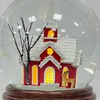 Ashfield & Harkness Sanctuary Church Decorative Snow Globe with Wind Up Music Box and LED Battery Operated Light