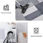 FlyDOIT Modern Geometric Patchwork Area Rug, 5x8 Gray Large Rugs for Living Room, Rockwood Collection Indoor Rugs for Bedroom, Throw Carpet Floor Decor for Entryway Dining Room Office Dorm Nursery