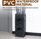 Freestanding Square Umbrella Stand with Removable Drip Tray – Black Compact Storage Organizer for Entryway, Hallway, Office
